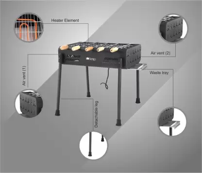 KRISP Premium Electric Barbecue Black Electric Grill