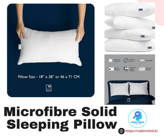 THE WOOD WHITE INDIA Microfibre Solid Sleeping Pillow