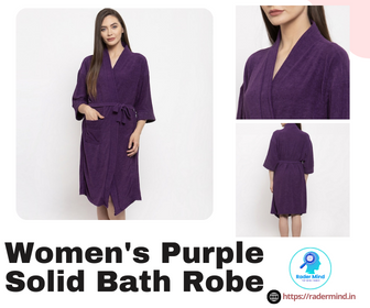 Women's Purple Solid Bath Robe