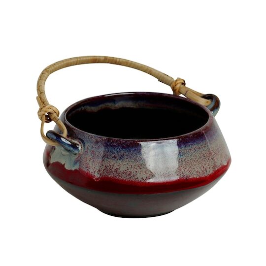 Black Sorcery Pot Hand Glazed Ceramic Serving Handi