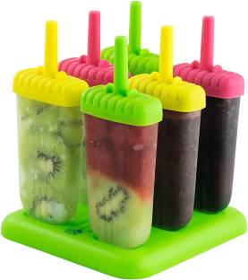 Set of 6 Plastic Reusable Ice Pop Makers