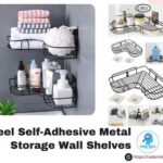 Stainless Steel Self-Adhesive Metal Storage Wall Shelves